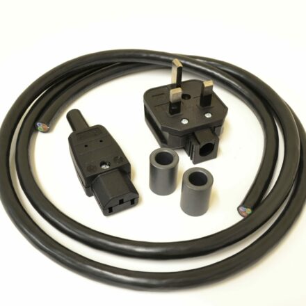 MCRU No. 12 DIY Mains Lead Set Rhodium Plugs