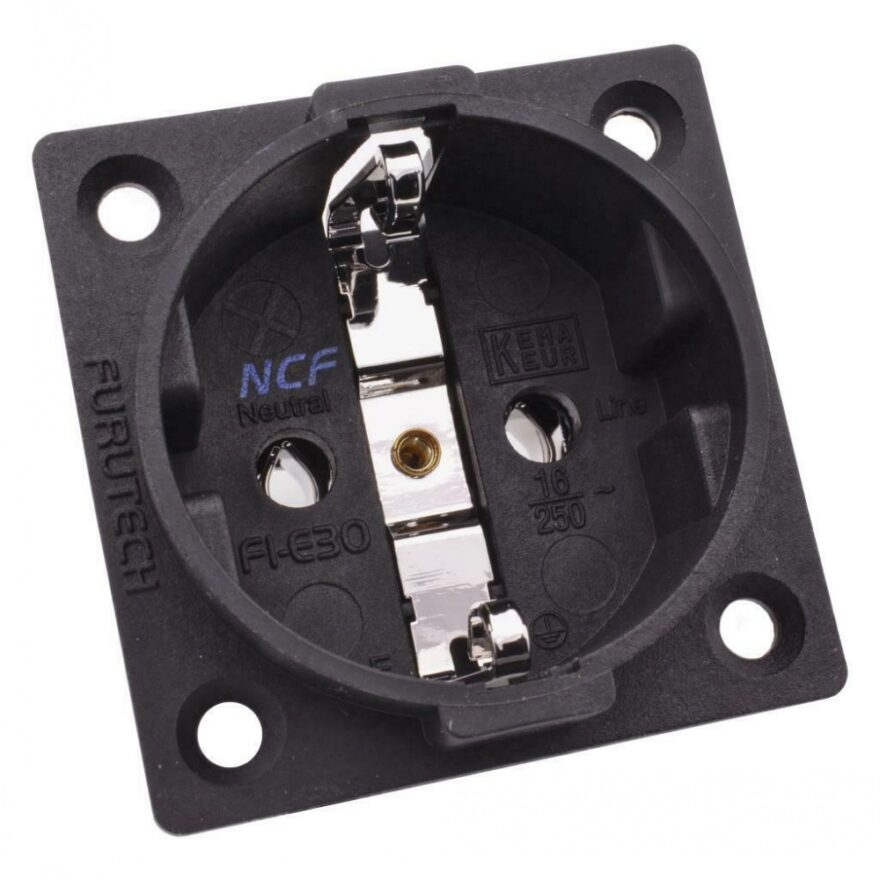 Prise Murale Encastrée Furutech FI-E30 NCF (R) – Rhodium – Schuko – 1 Pièce
